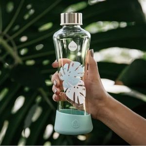 Equa Monstera Glass Water Bottle